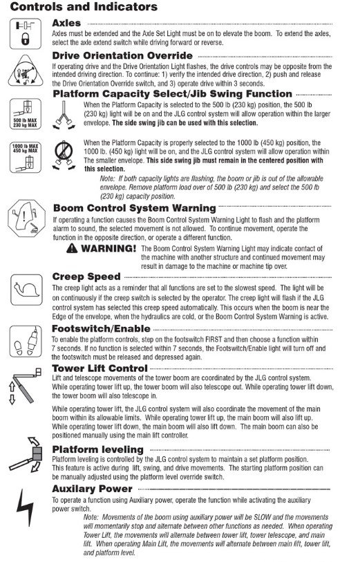 JLG Scissor Lift Warning Light Flashing What are some common causes of the Warning Light to flash