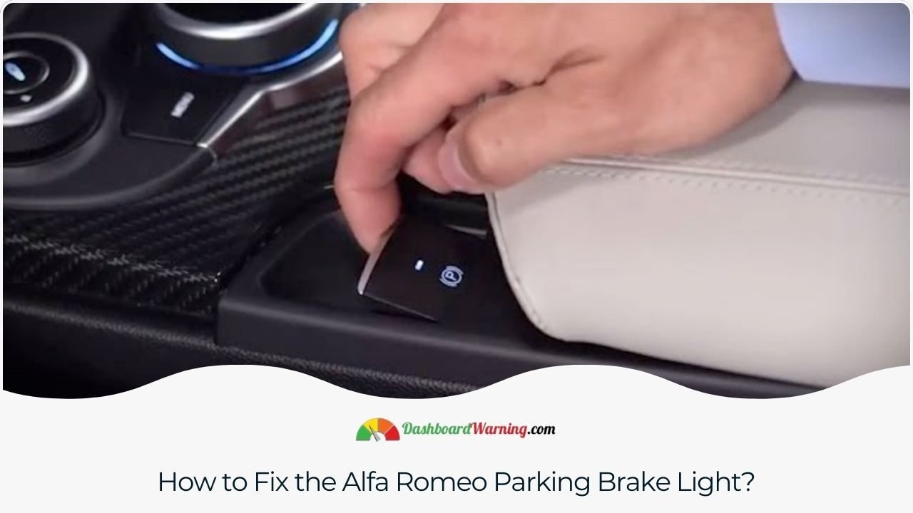 A guide on troubleshooting and resolving issues related to the parking brake light in Alfa Romeo cars.