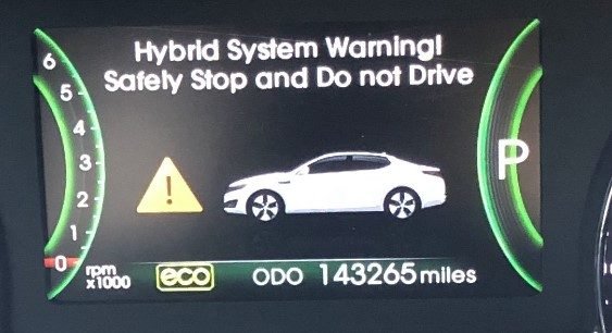Kia Optima Hybrid System Warning Light