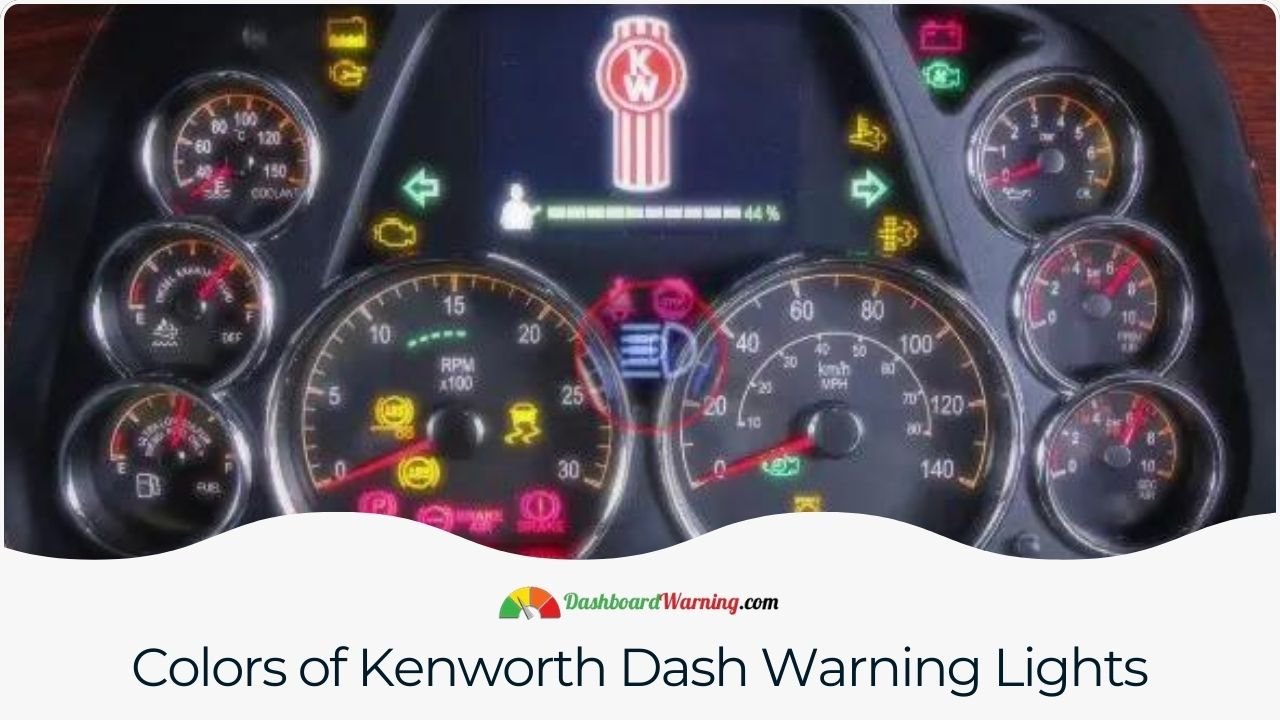 Kenworth Dash Warning Lights Meaning An overview of the color-coded system used in Kenworth dash warning lights to indicate different levels of alert and system status.
