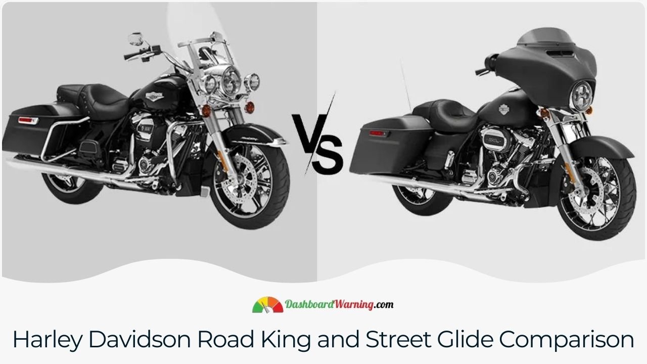 Harley Davidson Road King and Street Glide Differences Comparison of features and performance between Harley Davidson Road King and Street Glide.