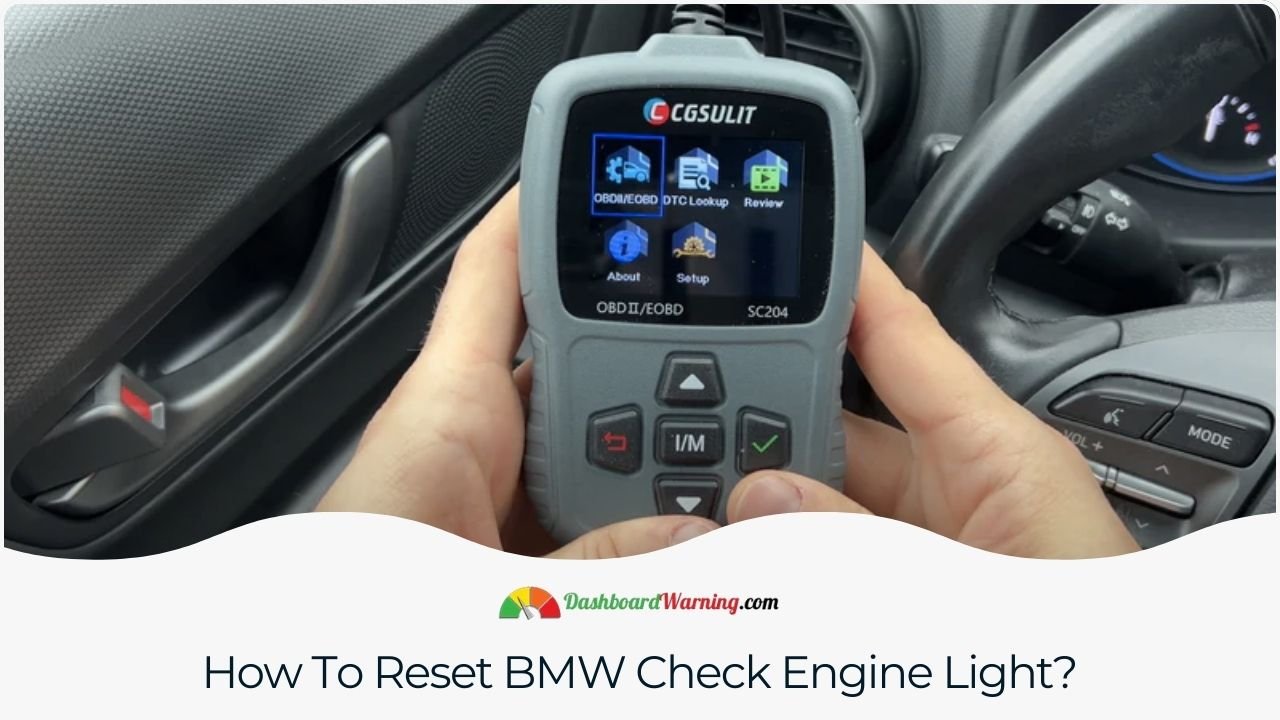 BMW Check Engine Light: How To Reset and Repair Cost Step-by-step instructions for resetting the check engine light in a BMW vehicle.