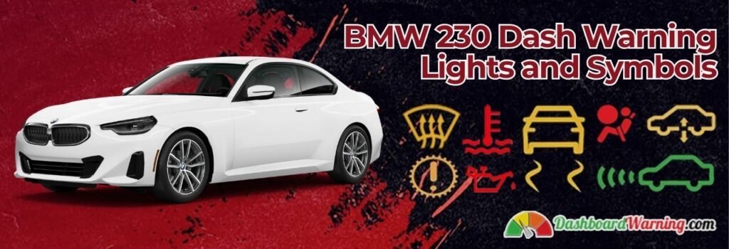Overview of the dashboard warning lights and symbols specific to the BMW 230.