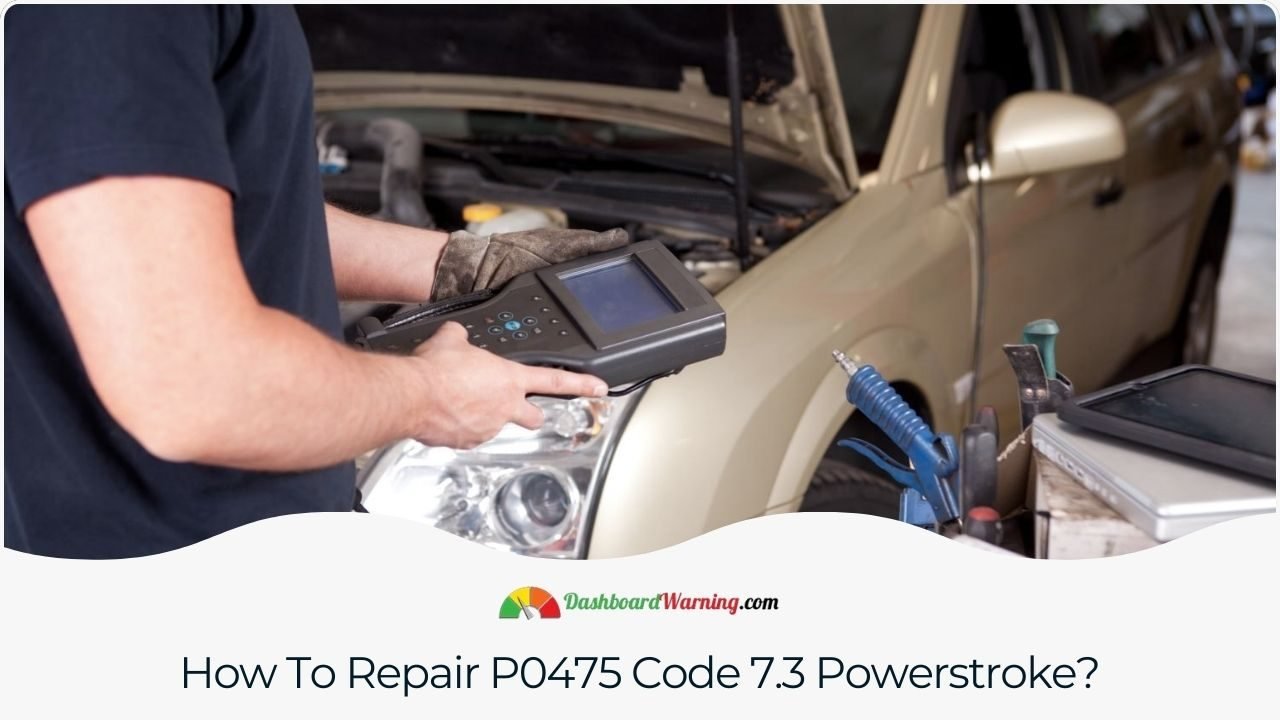 A guide outlining steps to diagnose and fix the P0475 error code in the 7.3 Powerstroke engine.