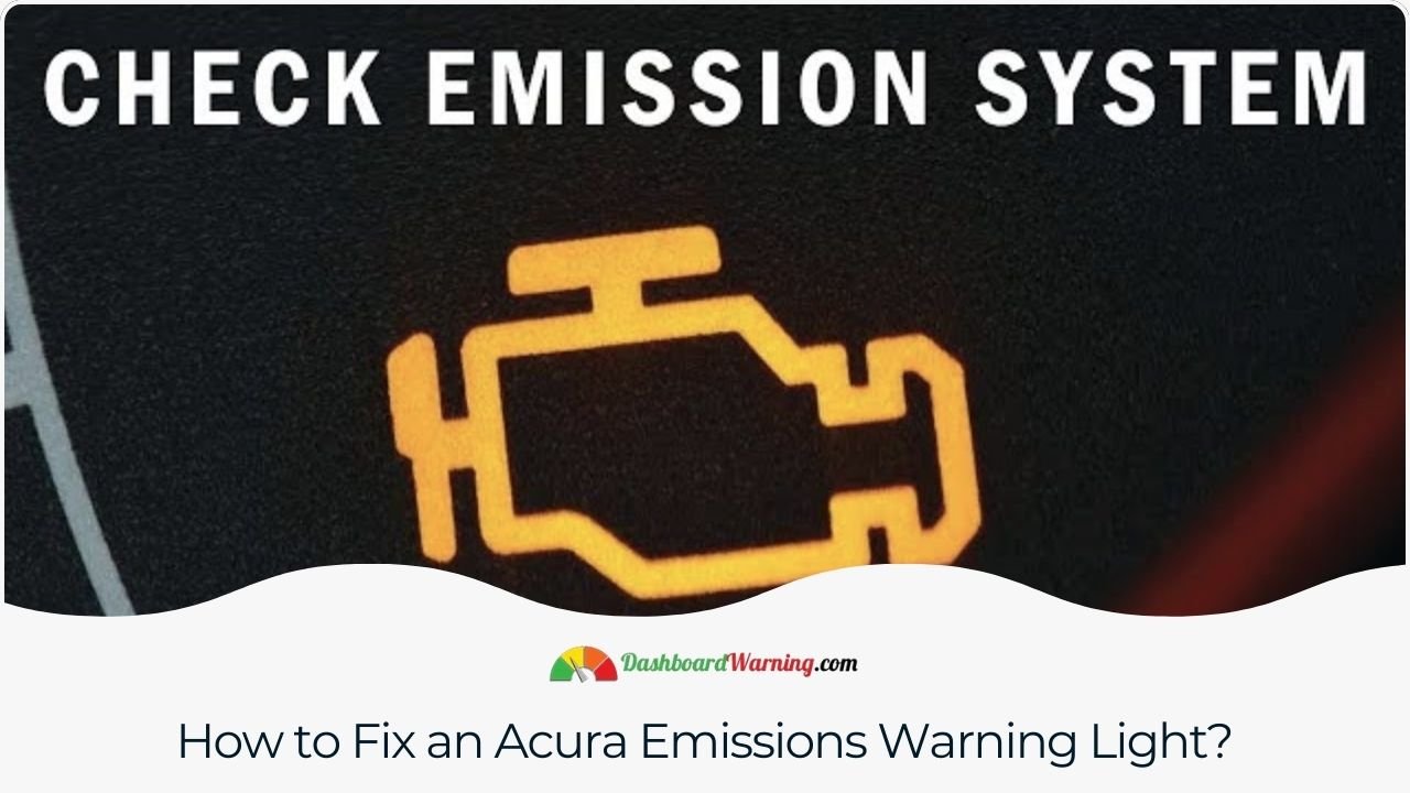 Acura Emissions Warning Light Come On - Why? Addressing an Acura's emissions warning light typically involves checking the fuel cap and emissions components or seeking professional diagnostic services.