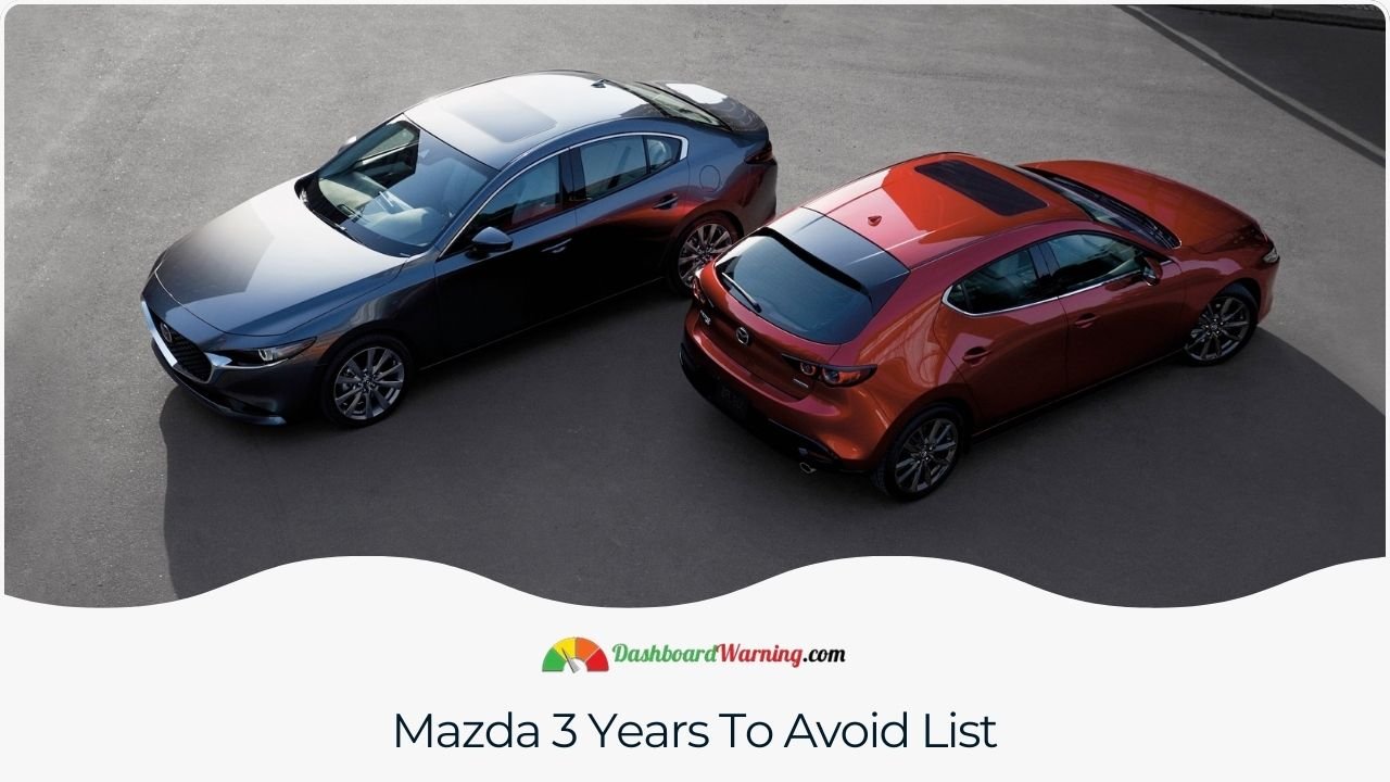 Mazda 3 Years To Avoid - 6 Worst Years A compilation of Mazda 3 model years known for having more frequent or severe issues.