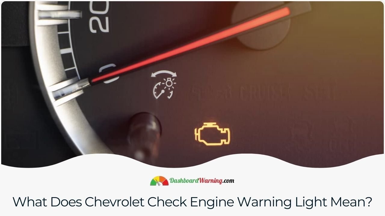 Chevrolet Check Engine Warning Light On - Why? An explanation of the indication and implications of Chevrolet's check engine light.