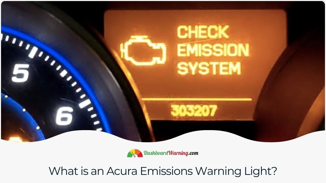 Acura Emissions Warning Light Come On - Why? A dashboard indicator in Acura vehicles signals a potential issue with the emissions system or exhaust components.