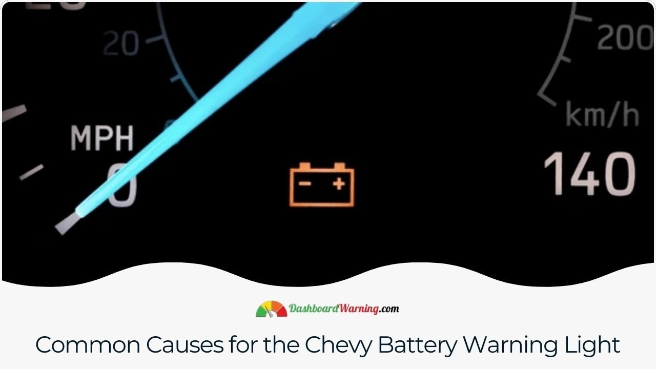 Chevy Battery Warning Light On: How to Turn Off? An outline of typical reasons why the battery warning light may come on in a Chevy vehicle.