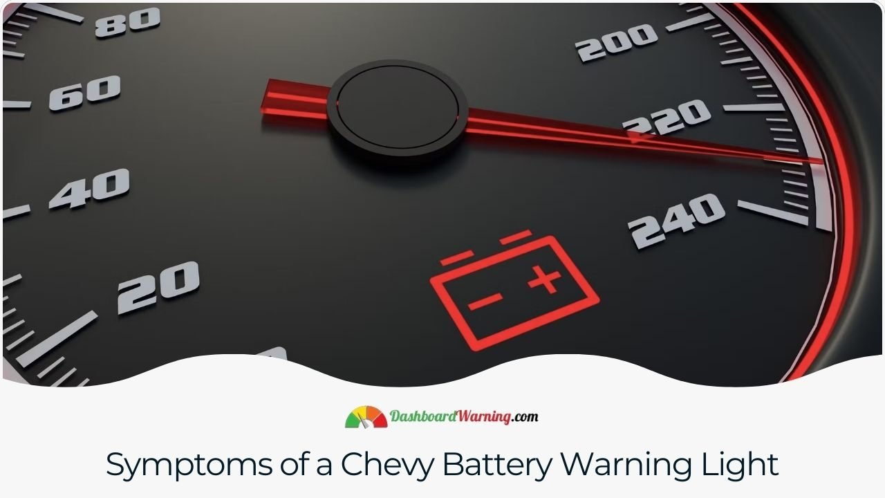 Chevy Battery Warning Light On: How to Turn Off? A list of signs and indicators accompanying the activation of the battery warning light in a Chevy.