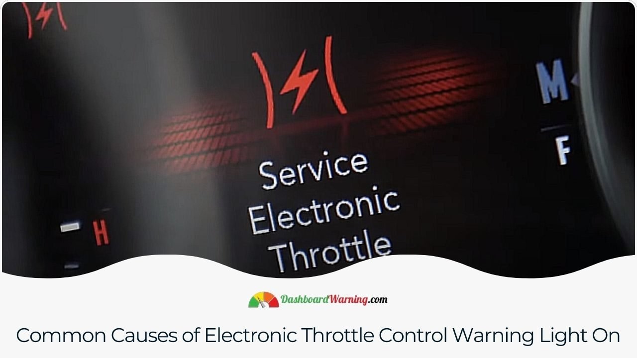 Electronic Throttle Control Warning Light On - Why? Typical reasons for activating the electronic throttle control warning light include sensor failures, wiring issues, or throttle body malfunctions.