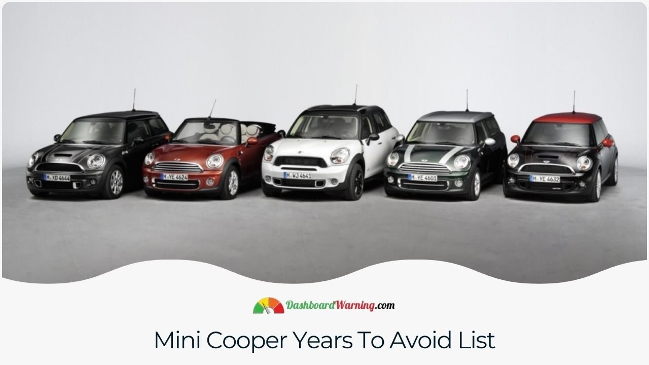 Mini Cooper Years To Avoid: Which Years Are Safe To Buy? A compilation of Mini Cooper model years known for having significant issues.