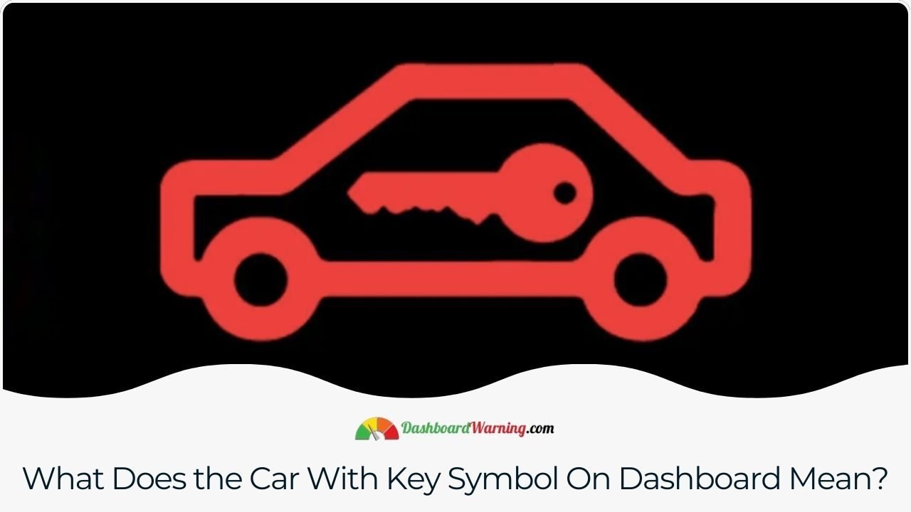 Car With Key Symbol On Dashboard An indicator that the car's anti-theft immobilizer system is active or there is an issue with the vehicle's key or ignition system.