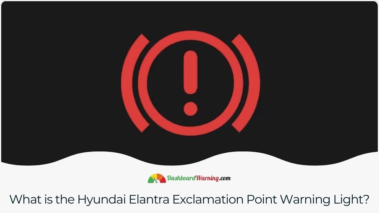 An indicator in the Hyundai Elantra is alerting to potential tire pressure issues or braking system problems.