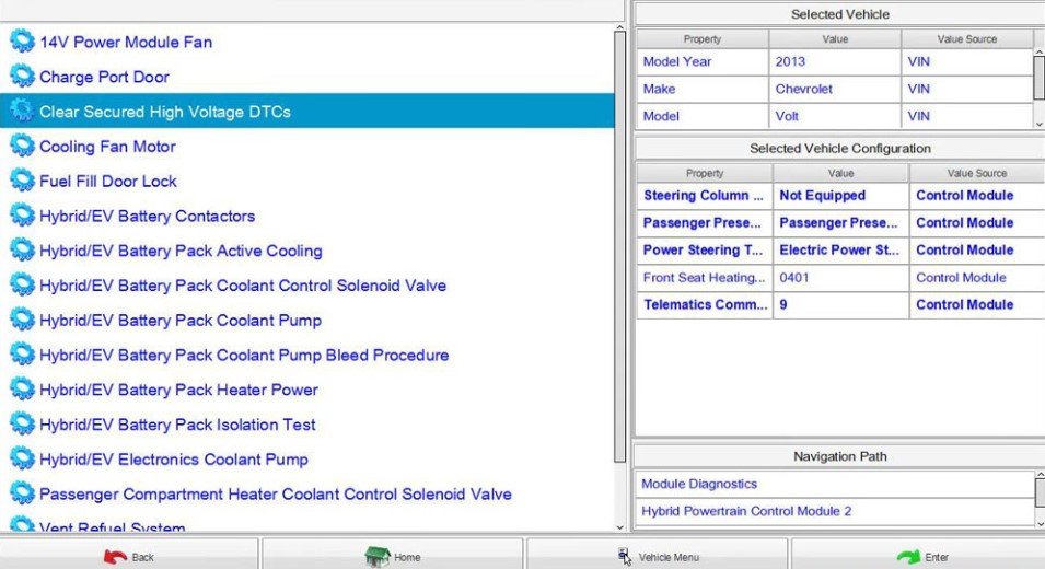 P1e00 Chevy Volt | Hybrid Powertrain Control Module 2 Requested MIL Illumination Clear Secured High Voltage DTCs
