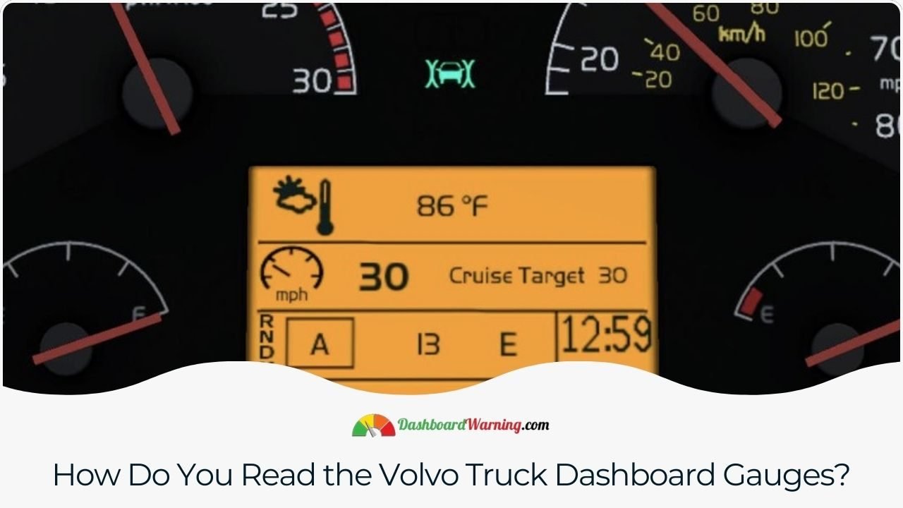 Volvo Truck Dashboard Gauges Meaning - Instrument Cluster Instructions on interpreting the readings and symbols displayed on Volvo truck dashboard gauges.