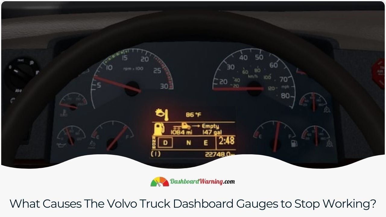 Volvo Truck Dashboard Gauges Meaning - Instrument Cluster Common reasons for malfunction or failure of dashboard gauges in Volvo trucks include electrical issues or sensor failures.