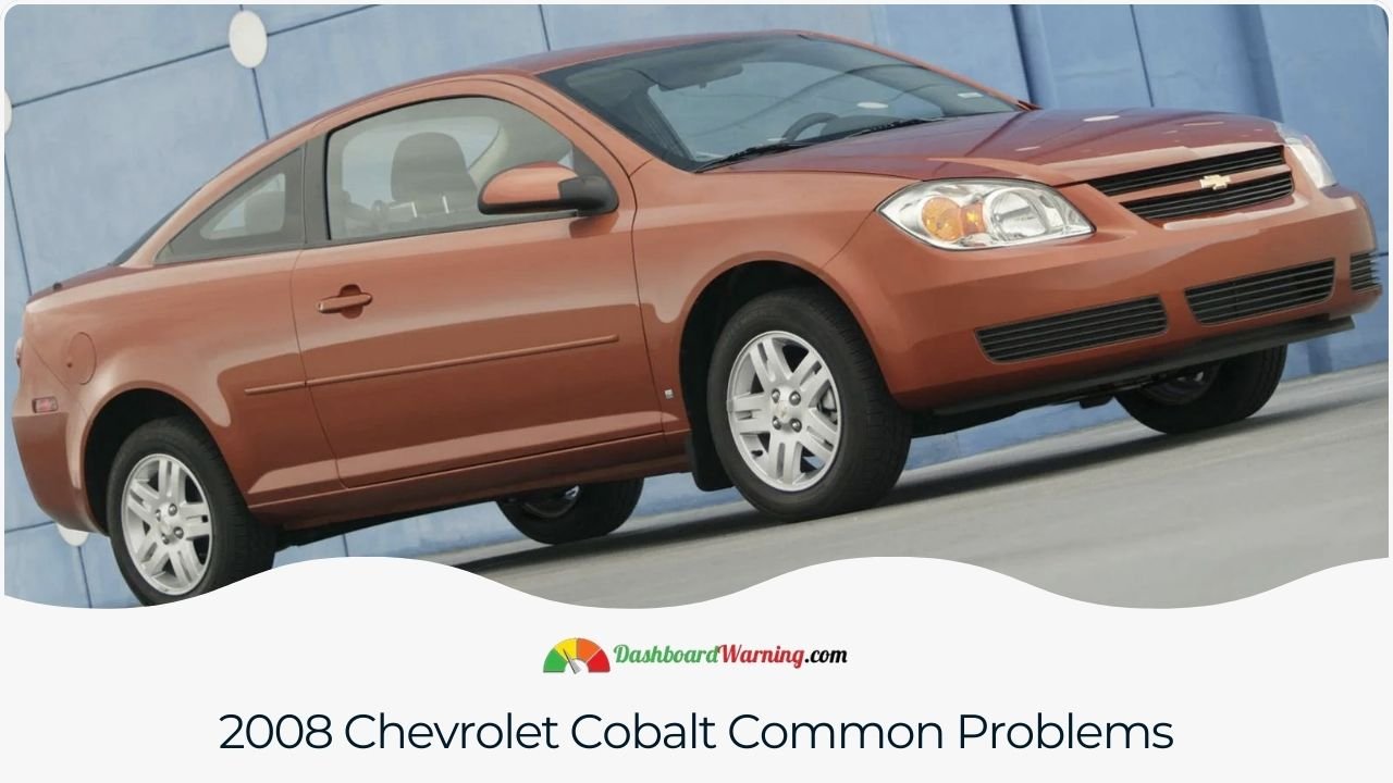 Chevy Cobalt Years To Avoid - 4 Worst Years Problems for the 2008 Cobalt include power steering failures, electrical issues, and engine problems.