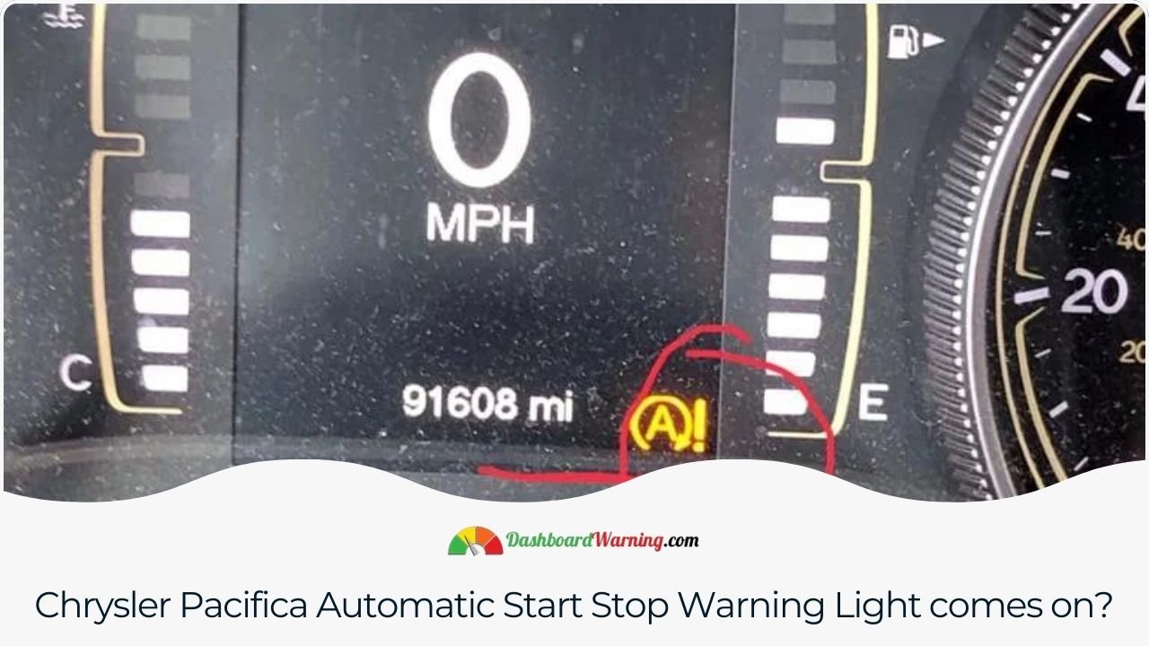 Chrysler Pacifica Auto Start Stop Warning Light Common reasons why the auto start-stop warning light may illuminate in a Chrysler Pacifica.