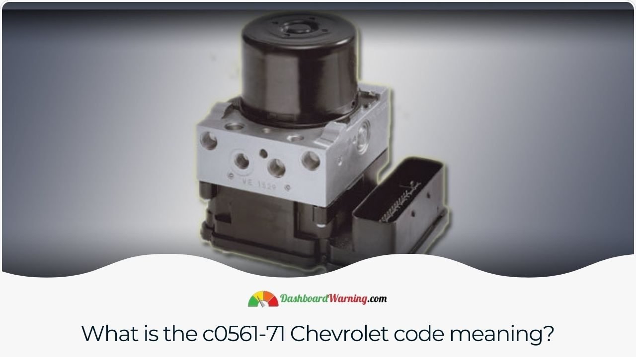 DTC C0561-71 Traction Control Code on GMC and Chevy Explanation of the C0561-71 code indicating a traction control issue in Chevrolet vehicles.