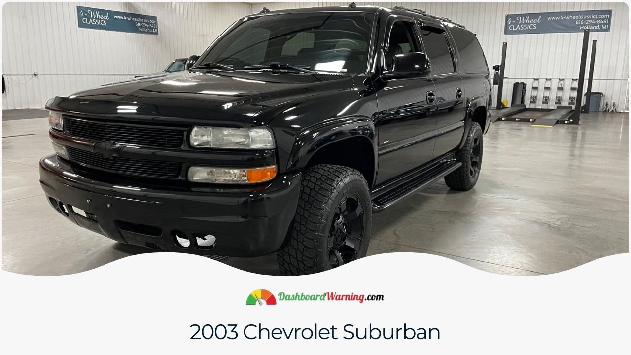 Chevrolet Suburban Years To Avoid and Why Description of prevalent problems in the 2003 Chevrolet Suburban.