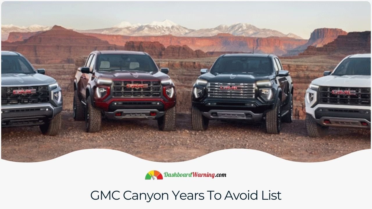GMC Canyon Years To Avoid: Worst 9 Years! List of GMC Canyon model years recommended to avoid due to higher incidences of mechanical and electrical issues.