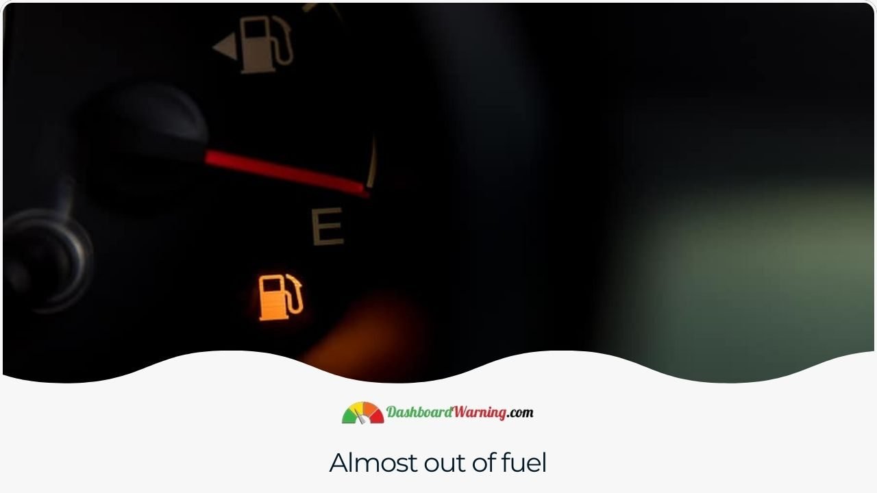 An alert that the vehicle is low on fuel, which can activate the Master Warning Light.