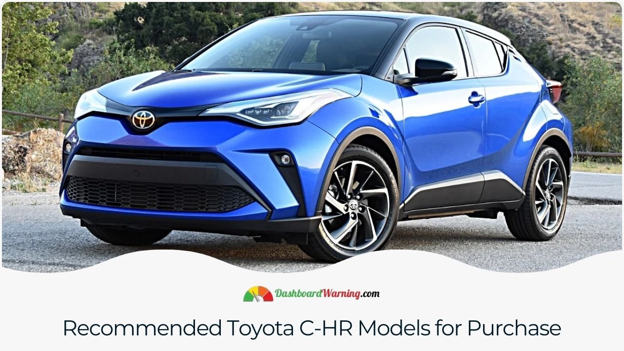 Toyota C-HR Years To Avoid A lineup of Toyota C-HR models highlighting recommended options for buyers.