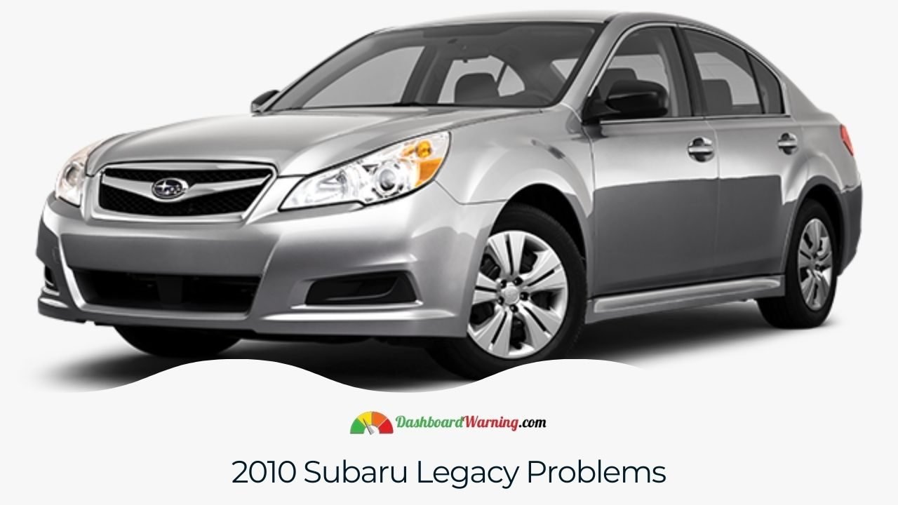 Subaru Legacy Years To Avoid - 5 Worst Years A detailed visual highlighting typical problems with the 2010 Subaru Legacy.