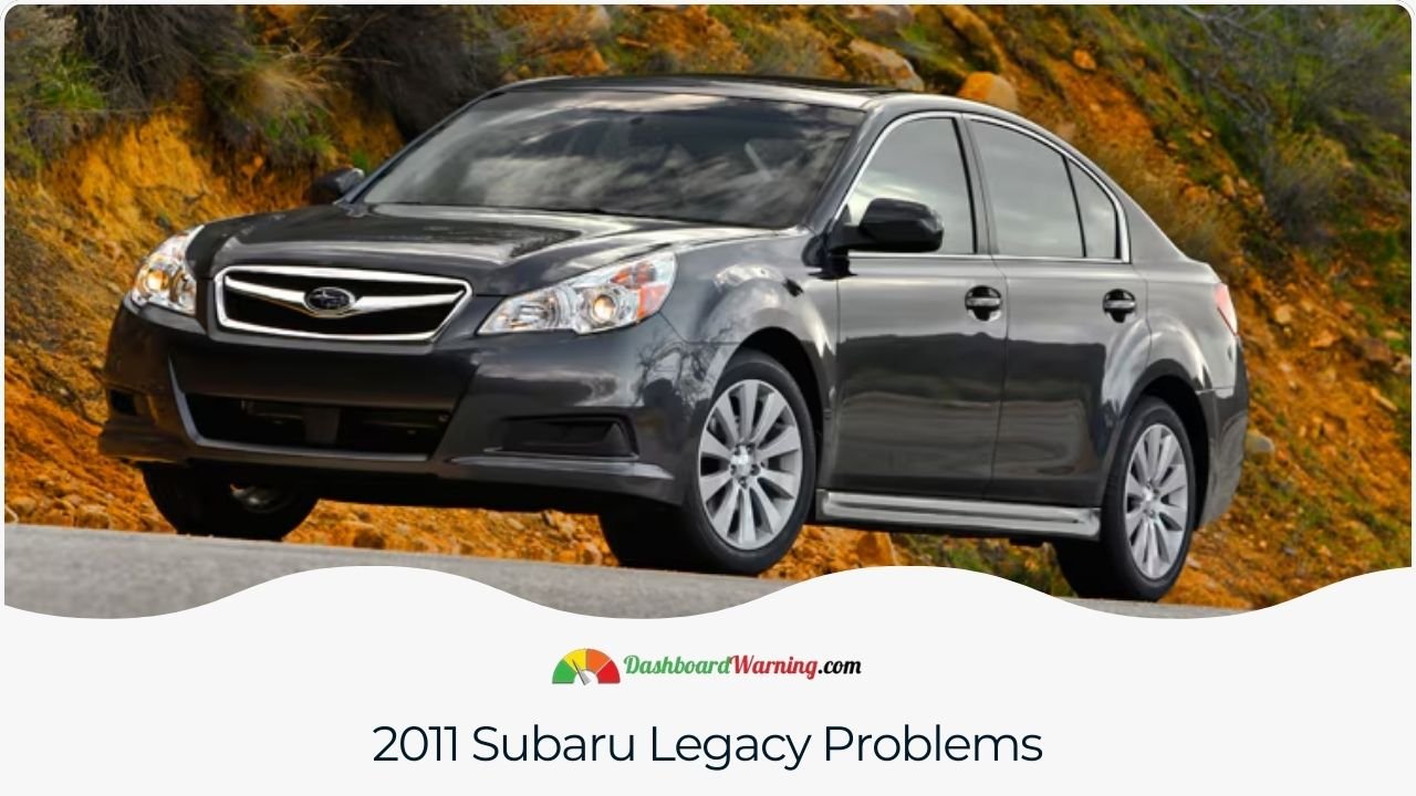 Subaru Legacy Years To Avoid - 5 Worst Years A chart showing frequent faults and malfunctions in the 2011 Subaru Legacy.
