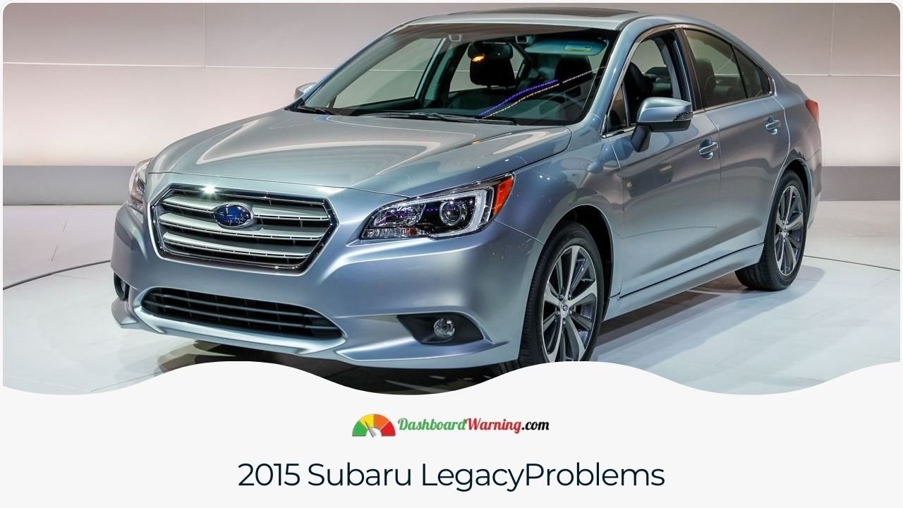 Subaru Legacy Years To Avoid - 5 Worst Years An infographic depicting common defects and complaints regarding the 2015 Subaru Legacy.