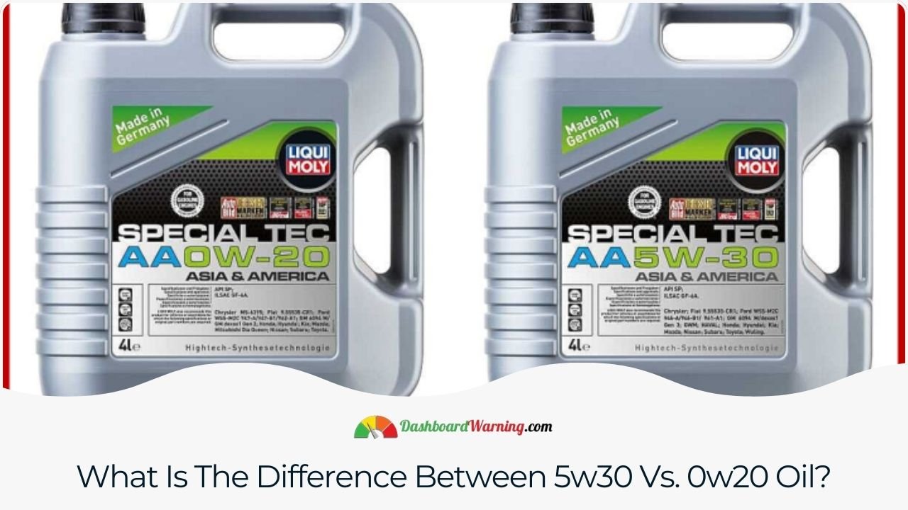 Use 5w30 instead of 0w20 - Advantages and Disadvantages 5w30 oil is thicker and better for high temperatures, while 0w20 oil is thinner and ideal for cold starts.