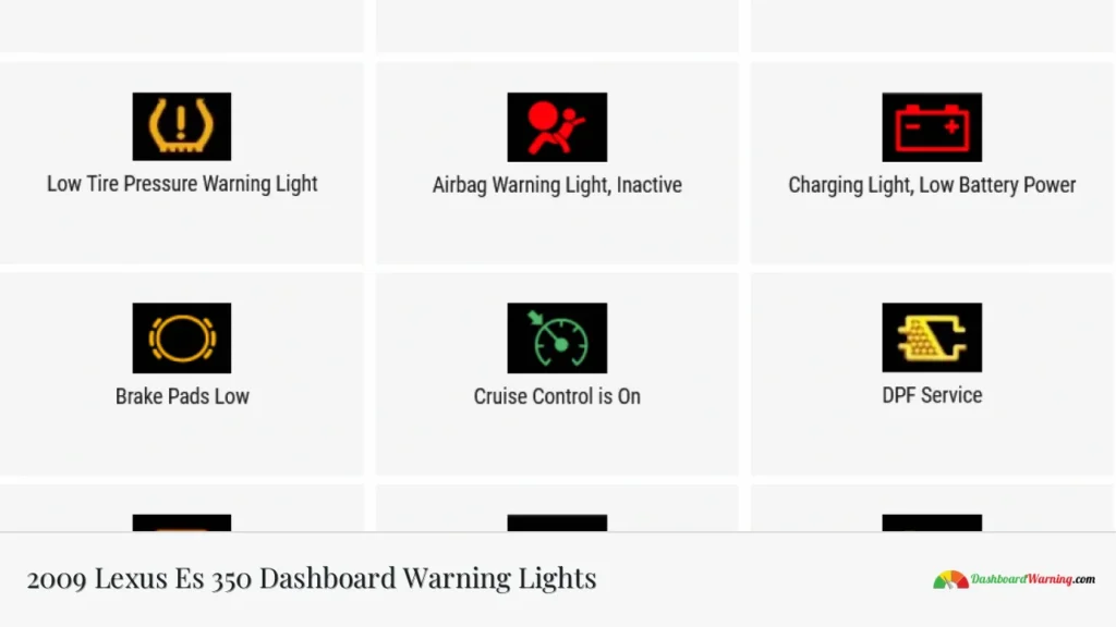 2009 Lexus Es 350 Dashboard Warning Lights