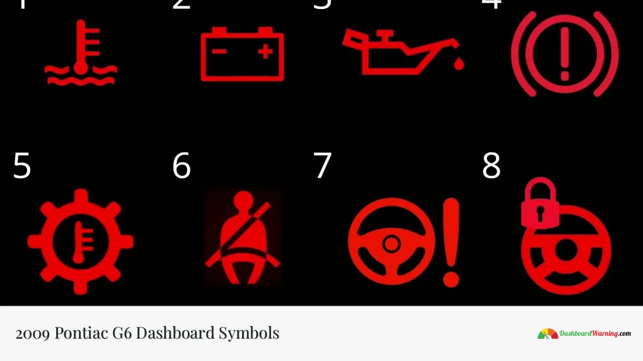 2009 Pontiac G6 Dashboard Symbols