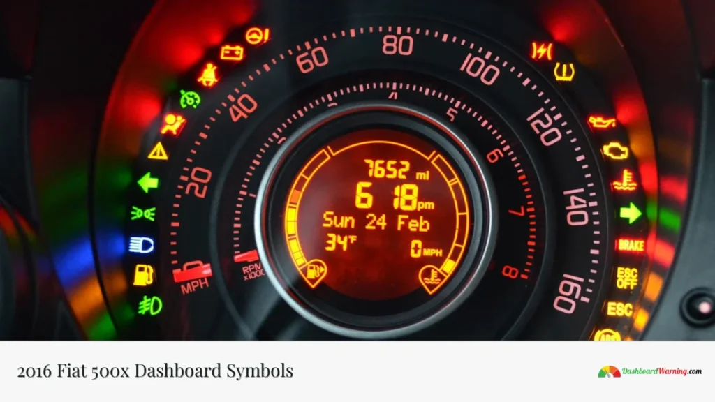 2016 Fiat 500x Dashboard Symbols