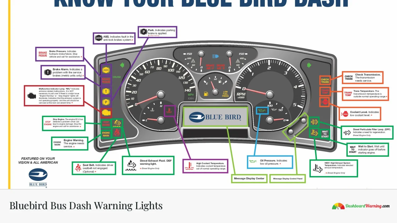 Bluebird Bus Dash Warning Lights