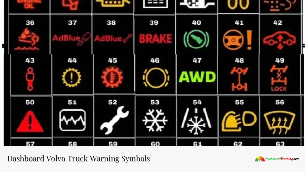 Dashboard Volvo Truck Warning Symbols