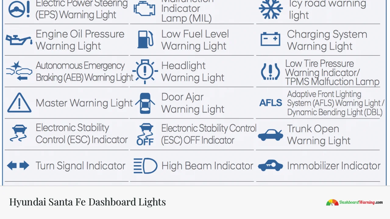 Hyundai Santa Fe Dashboard Lights